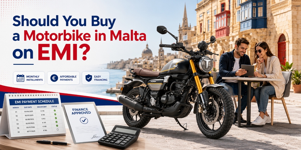Should You Buy a Motorbike in Malta on EMI? - TVS Malta scooter EMI plan header